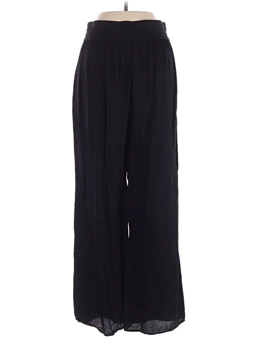 Everlane Black Wide-Leg Smocked Waist Pants - Women (xl)